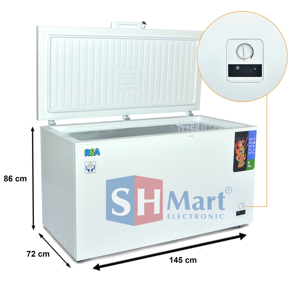 CHEST FREEZER RSA CF460 CF-460 KAPASITAS 450 LITER FREEZER BOX PETI PEMBEKU GARANSI RESMI (MEDAN)