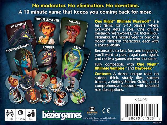 Board Game Ultimate Warewolf Mainan Kartu One Night Series Ultimate Warewolf Murah Card Game