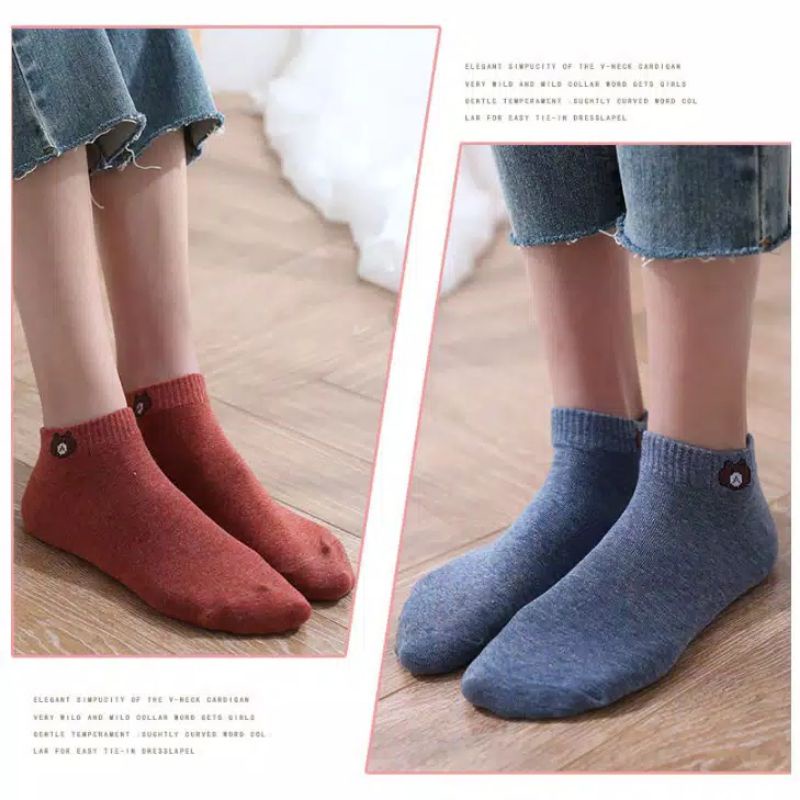 KAOS KAKI PENDEK BROWN CEWEK / KAOS KAKI SEMATA KAKI ANKLE WANITA-5