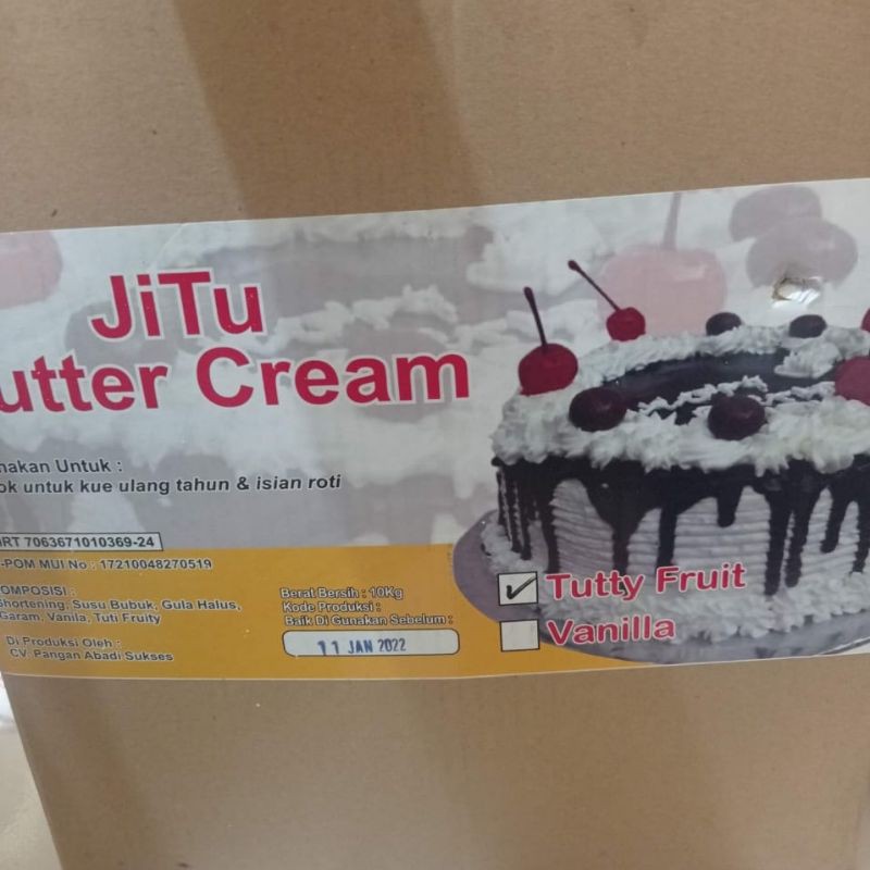 Butter Cream Tutty Fruit Jitu 10kg Grab Gojek Only / Butter Cream Termurah Terlaris