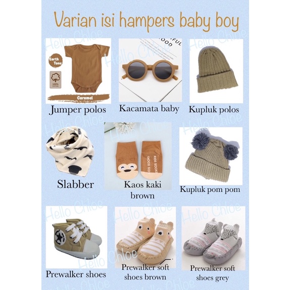 HELLO CHLOE - Boho Baby Boy Series | Newborn Baby Gift Set | Hampers Baby | Kado Lahiran Bayi