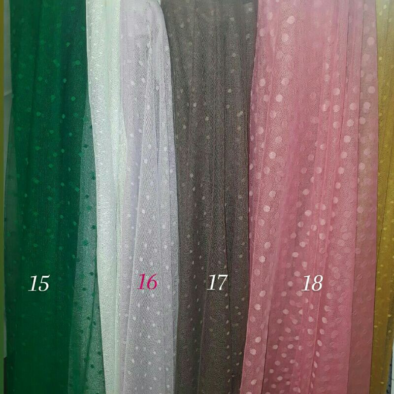 Bahan tike polkadot/Tile dot/Bahan tulle/Kain tile