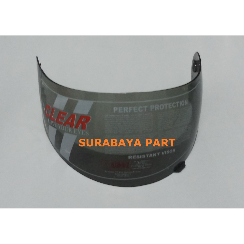 Kaca helm kyt rc7 / rc seven warna hitam (smoke) merk clear