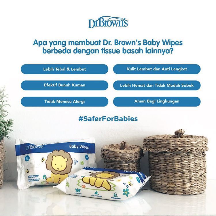 DR BROWNS Baby Wipes / Tissue Basah 4-Pack x 25's