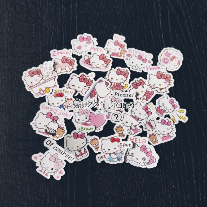 

Stiker kertas karakter hello kitty 24pcs stiker aksesoris