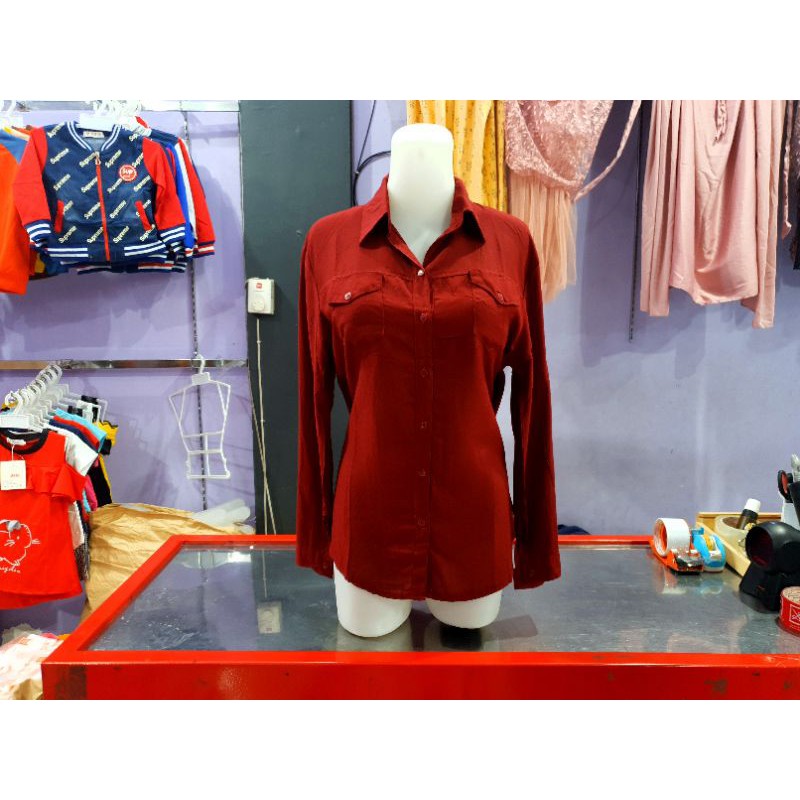 Kemeja Wanita Lengan Panjang Polos Aneka Warna dan Ukuran/ Kemeja jumbo/ kemeja xxl