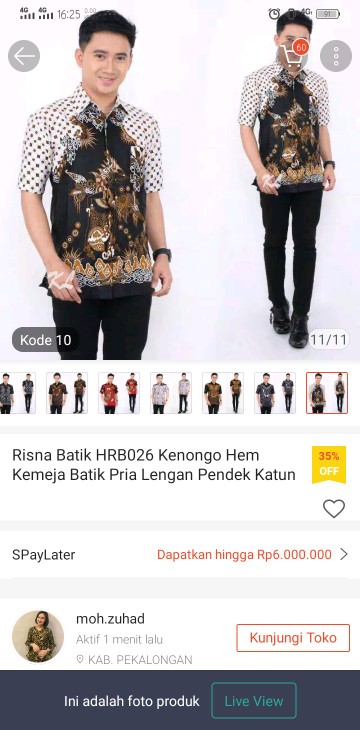 Goedank Store Hrb026 Kenongo Hem Kemeja Batik Pria Katun Primis Premium Halus M L Xl Xxl