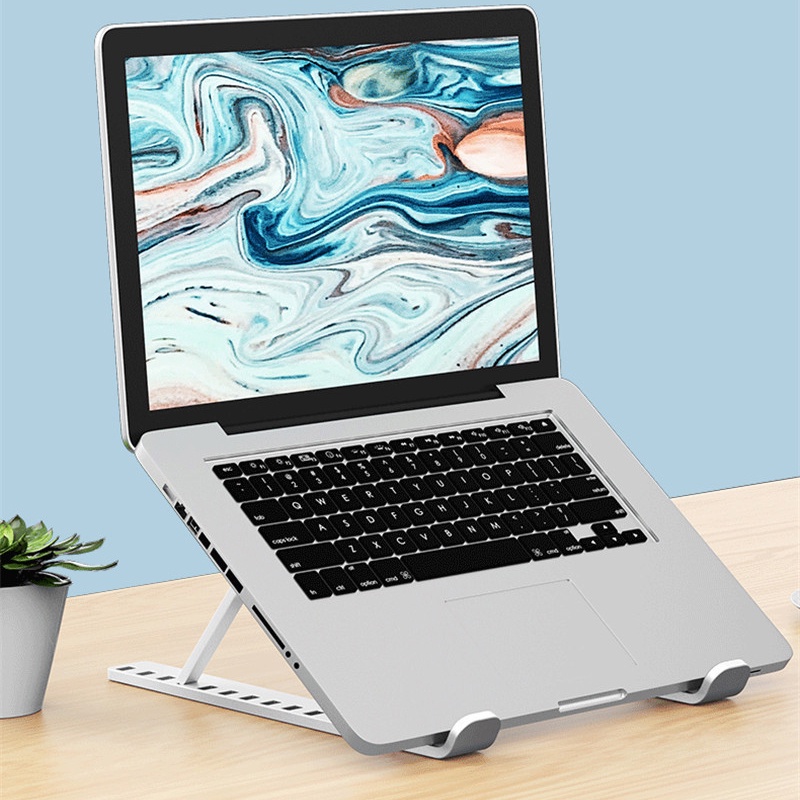 &lt; E2id &amp; &gt; Stand Holder Laptop / MacBook Pro Bahan Aluminum Alloy Bisa Dilipat