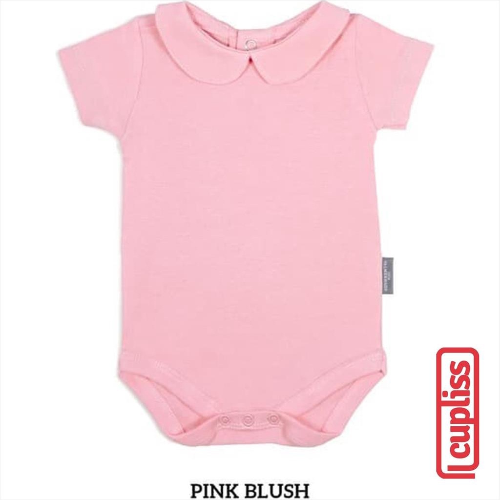 Pink Blush Little Palmerhaus Bodysuit Girl Collar Short Sleeve Jumper