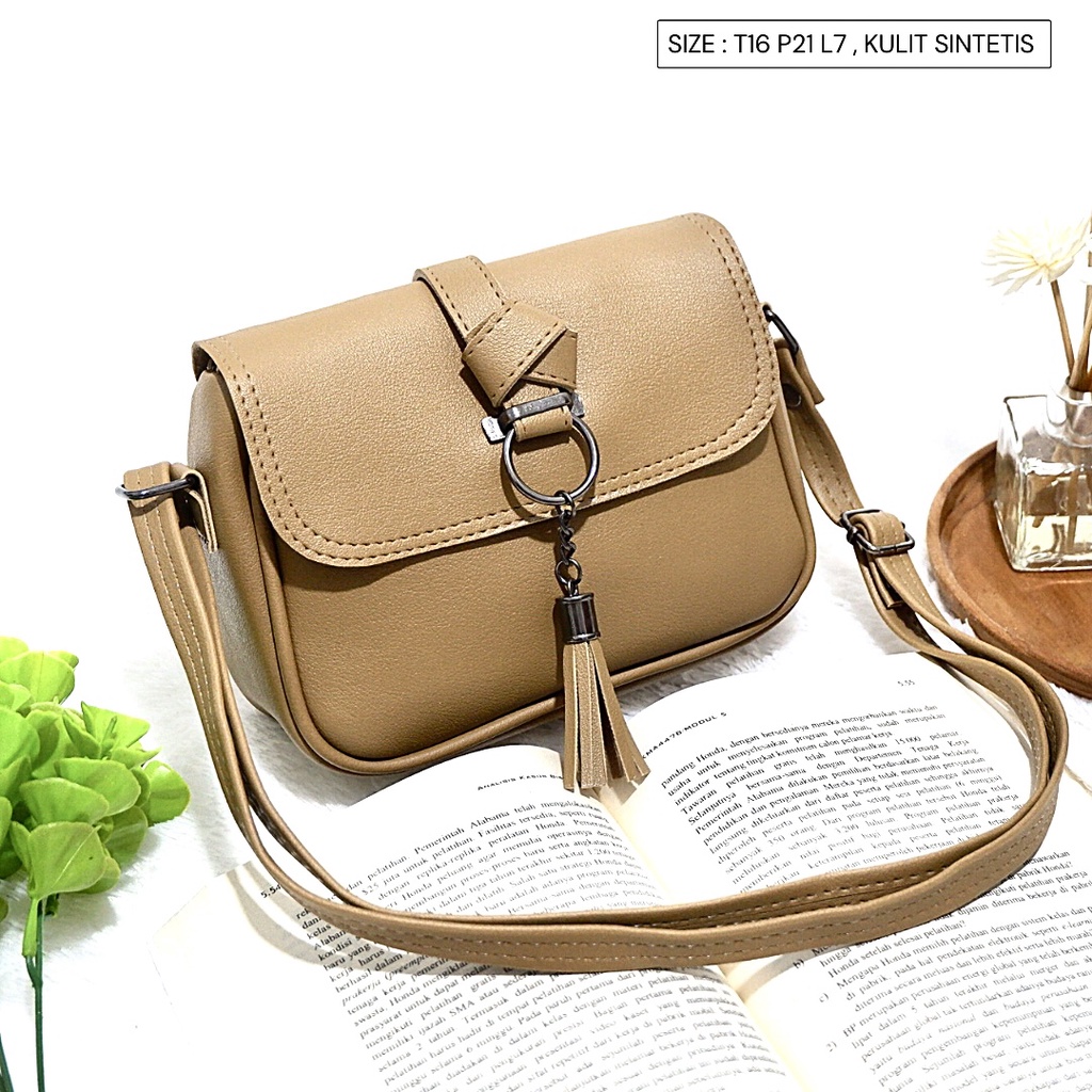 COD BUN Tas Selempang Mini Simple Polos Dengan Model Kucir Slingbag Cross Body Simple dan Stylish