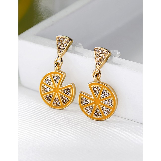 LRC Anting Tusuk Fashion Lemon And Diamond Earrings D91440