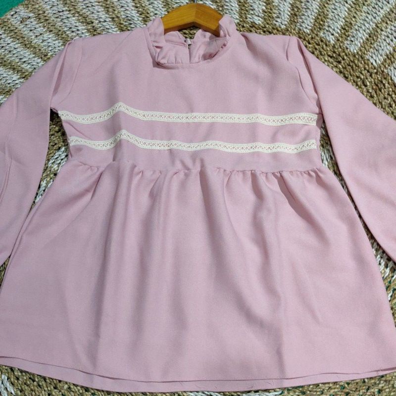 LALA BLOUSE//BLOUSE MOSCREPE LENGAN PANJANG