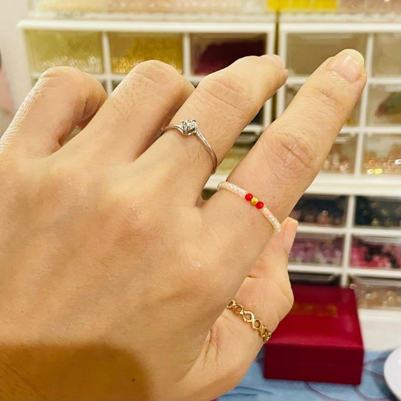 Cincin Emas Charm Bola Ukir Emas 24K Emas HK Cincin Emas Import Cincin Manik Variasi Emas Asli 999