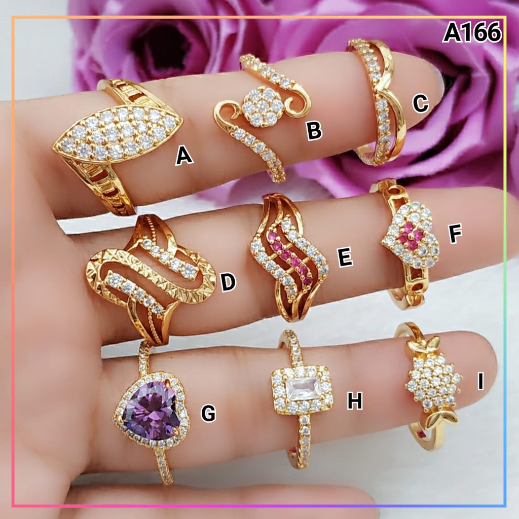 Cincin xuping cincin dewasa wanita love mata ungu terlaris perhiasan wanita lapis emas gold A166