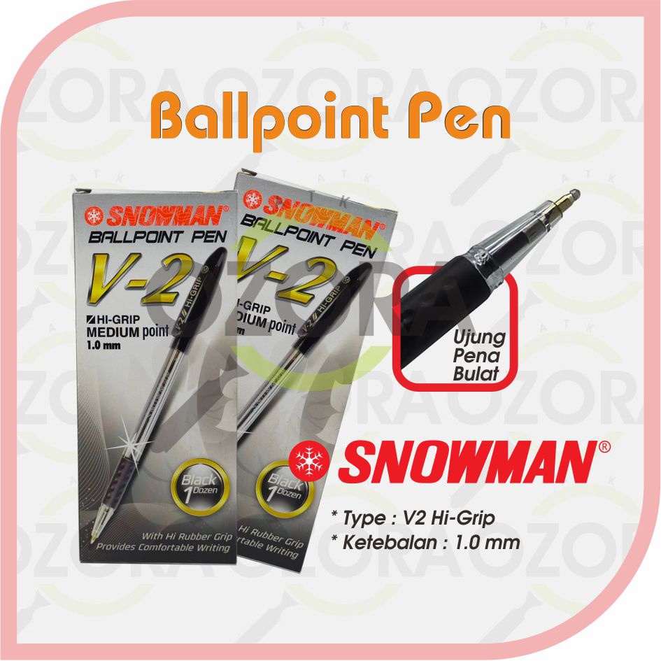 

Bolpen Pulpen Ballpoint Pena Snowman V2 HI-GRIP 1.00mm Medium Point Semi Gel