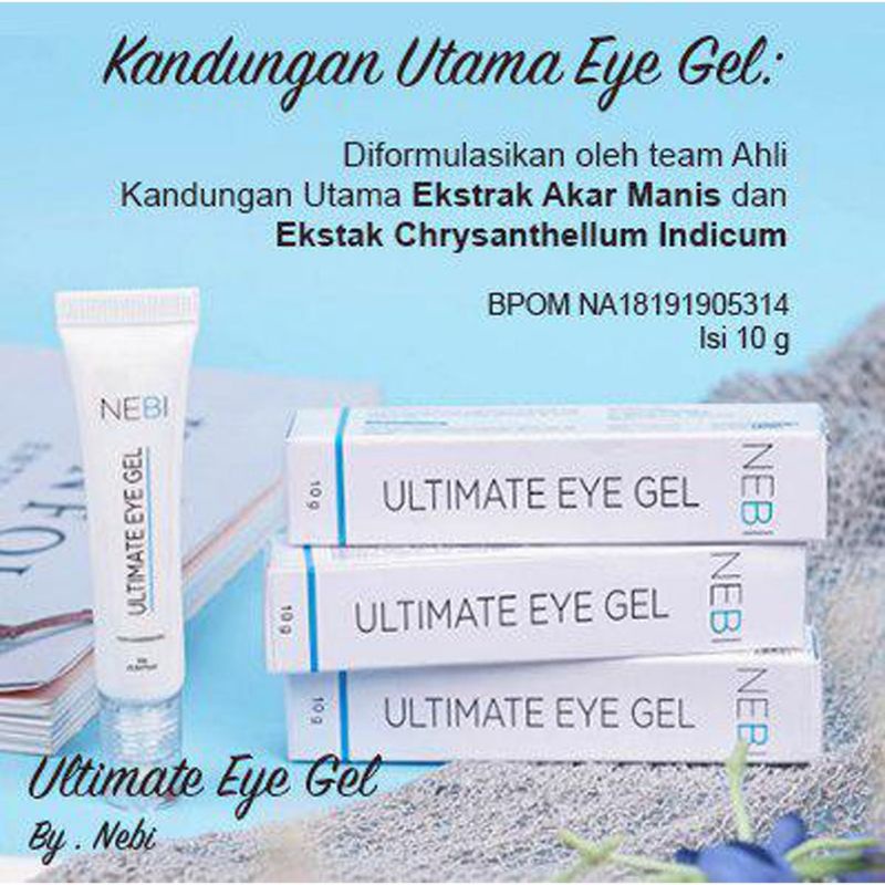 Eye Gel Ultimate by nebi Mengatasi, Menyamarkan Kantung Mata, Mata Panda, Kerutan Wajah Wanita pria