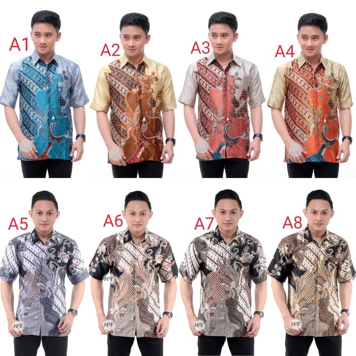 kemeja batik semi sutra premium | baju batik pria lengan pendek