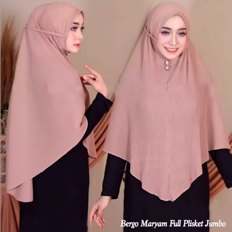 (AMD) HIJAB BERGO RAVENA MARYAM PENGUIN PLISKET JUMBO XL INSTAN CERUTI