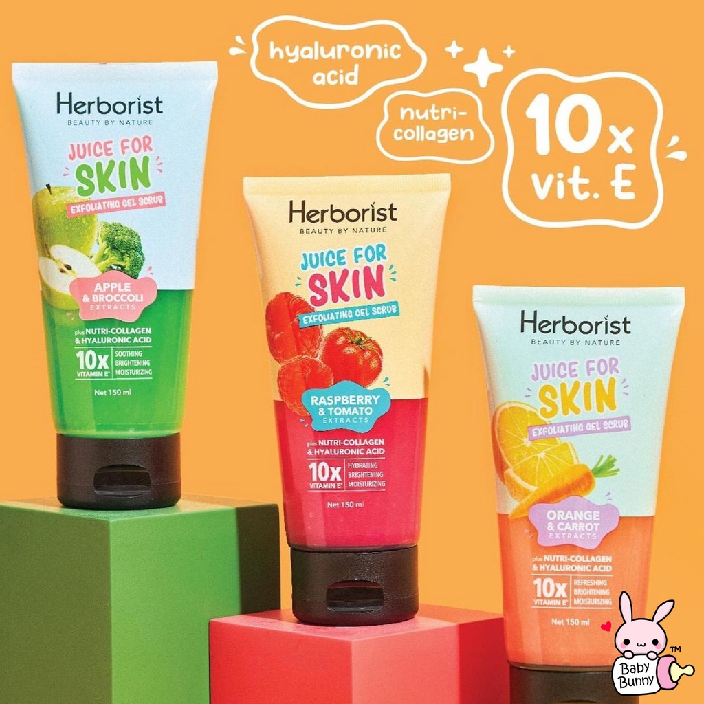 ❤ BELIA ❤ Herborist Juice For Skin Body Serum | Face Scrub | Exfoliating Gel Scrub | BPOM