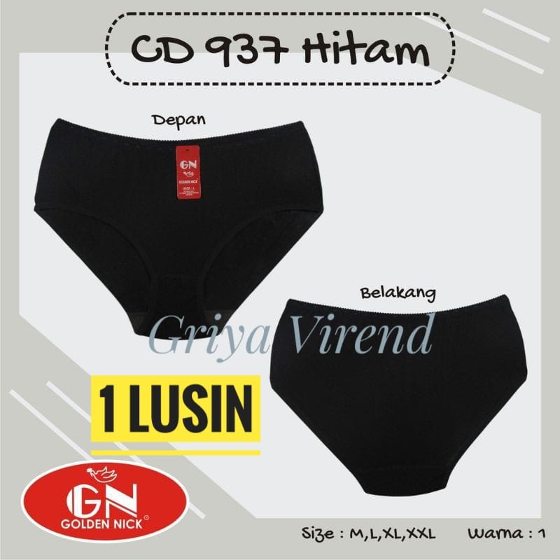 PAKET PROMO HEMAT CELANA DALAM WANITA LUSINAN WARNA HITAM GELAP/ CD WANITA ITEM  GELAP 1 LUSIN