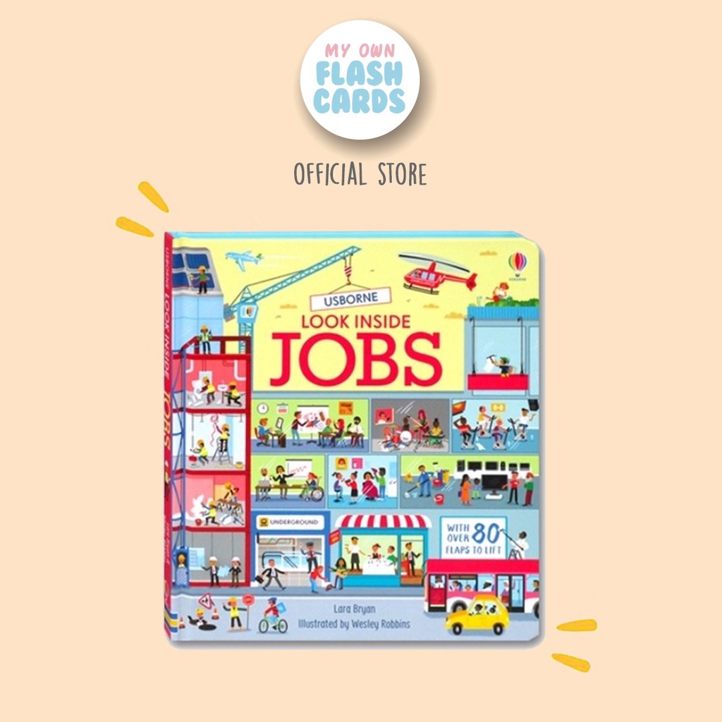 Usborne Look Inside Jobs - Imported English Book - Buku Import Edukasi Anak Pekerjaan Work Flap Kado Balita