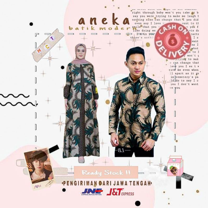 BAJU BATIK COUPLE CINTA BATIK SARIMBIT PESTA TUNANGAN LAMARAN MODERN STYLISH ANAK MUDA