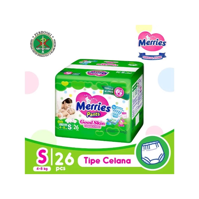 Merries Pants Pampers Tipe Celana Size S (4-8kg)