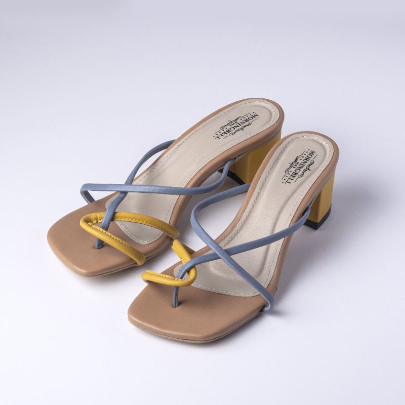 Morningbell - sandal high hells donna hak kotak 5 cm