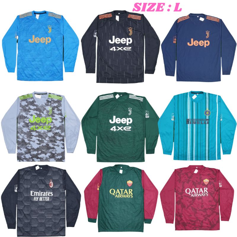 KAOS BOLA LENGAN PANJANG SIZE M & L LIGA ITALIA - JERSEY BOLA LENGAN PANJANG M L - KAOS BOLA PROMOSI