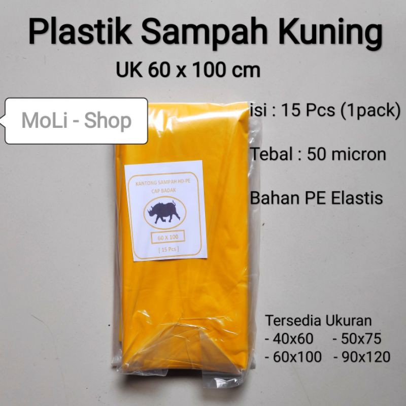 Plastik sampah Kuning 60x100 (15pc) - Plastik sampah Medis - Kantong sampah Medis, Plastik Infeksius