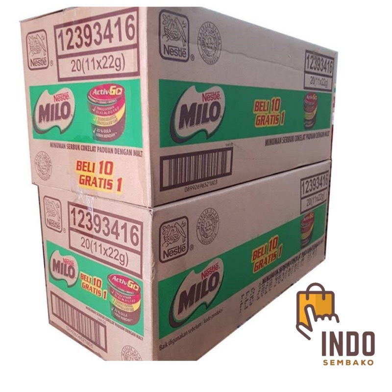 Milo Dus ( 11 x 22g ) 20 renceng / Milo Sachet / Susu Milo / Nestle Milo /