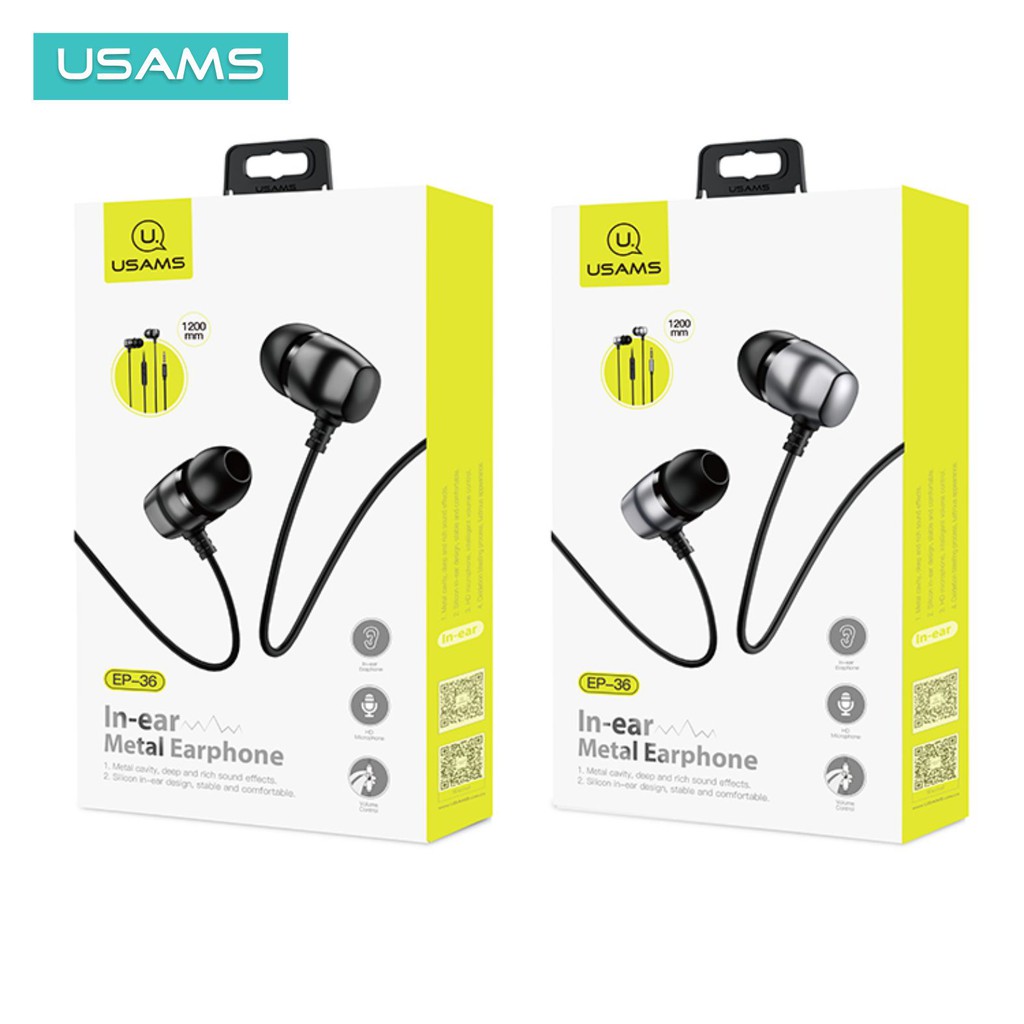 USAMS EP36 Headset Earphone With Mic Jack Audio 3.5mm