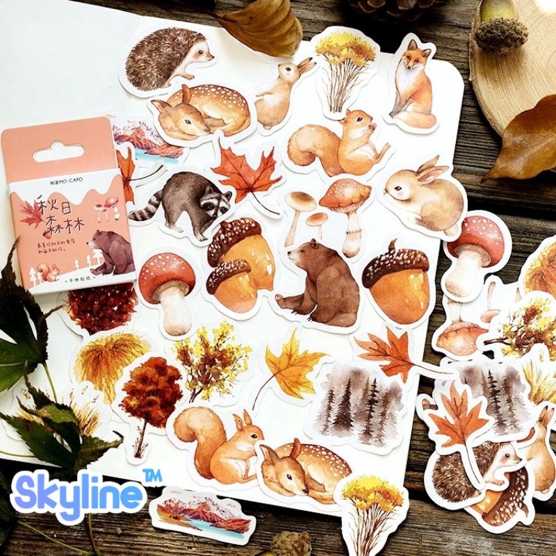 

Sticker Kiss Cut Scrap Book Journal Dengan Motif Autumn Season Isi 45Pcs