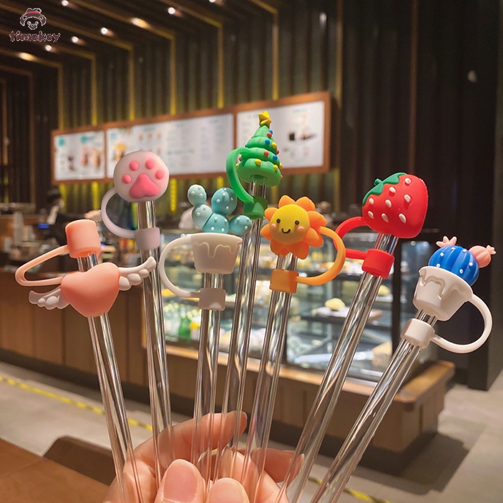 【TK】 Dustproof Silicone Straws Cover Creative Cute Silicone Environmental Protection Straw Plug Straw Baby Kids Water Cup Accessories