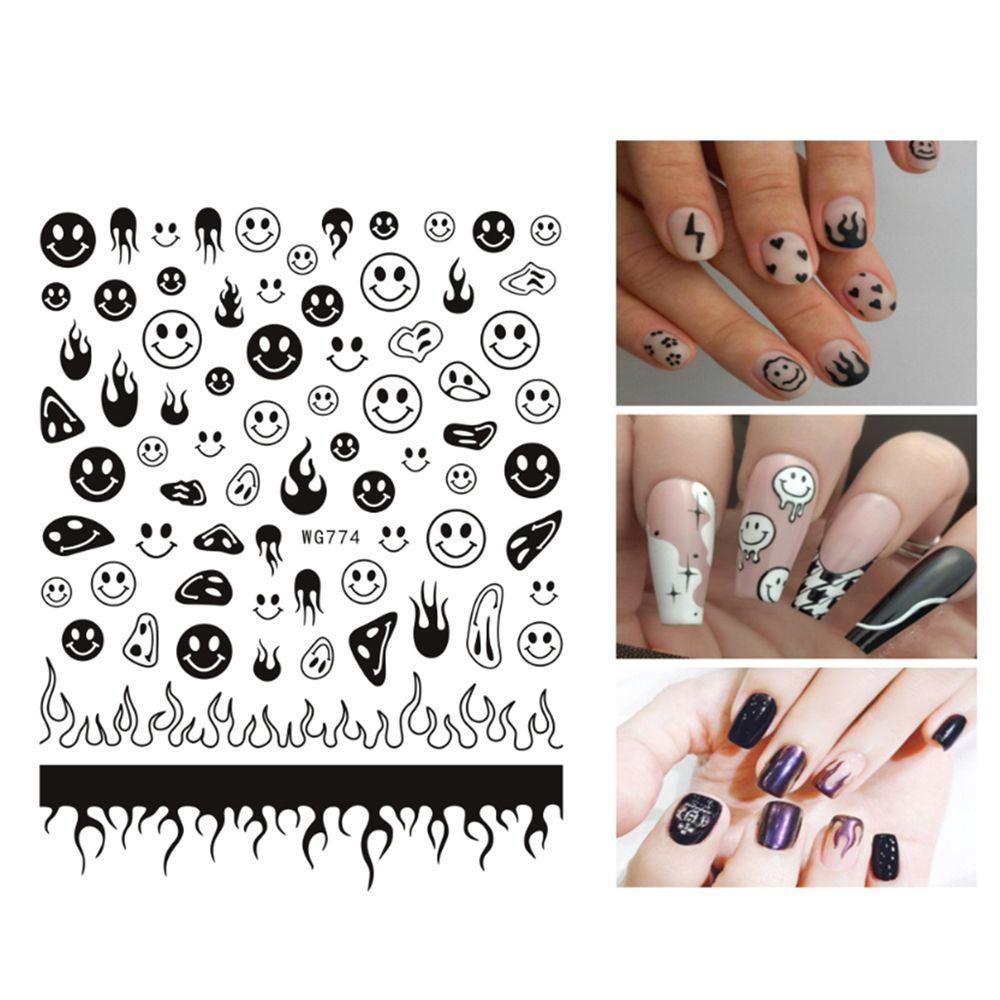 Mxbeauty Smiley Stiker Kuku Wanita Warna-Warni Perekat Diri Fashion Nail Art Dekorasi