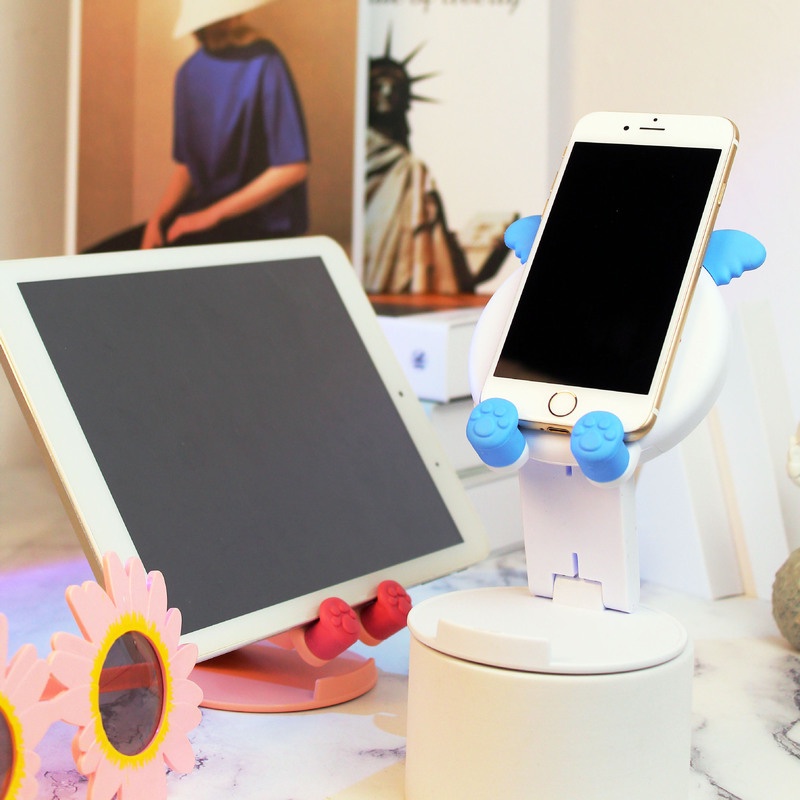 Stand Holder Hp / Tablet Universal Portable Bisa Dilipat Motif Kartun Untuk iPhone / Android
