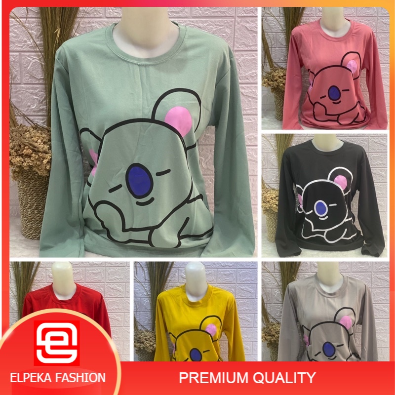 Kaos Lengan Panjang Wanita Gambar Micky Mouse Hello Kity