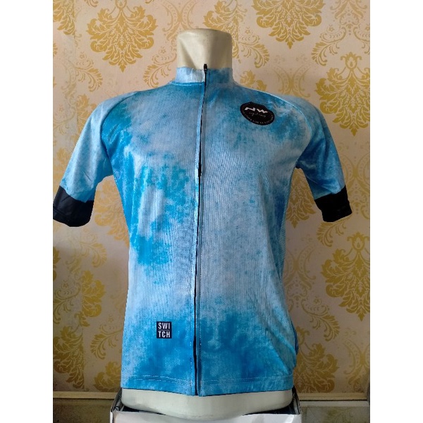 jersey sepeda gowes roadbike import ketat lengan pendek kantong belakang resleting full