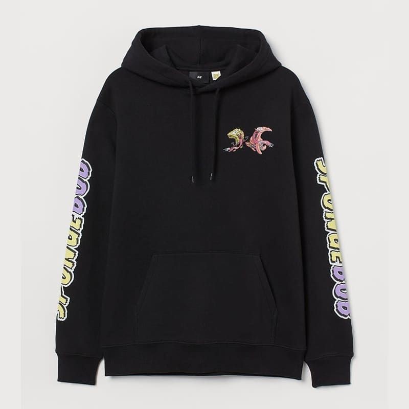 HM SPONGEBOB KRABBY PATTY BLACK HOODIE