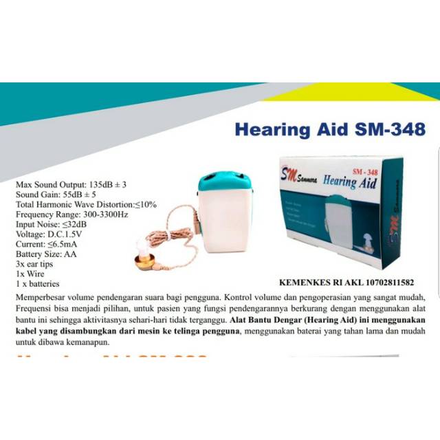 Alat Bantu Dengar murah /Hearing aid kabel sammora sm 348 /Abd kabel