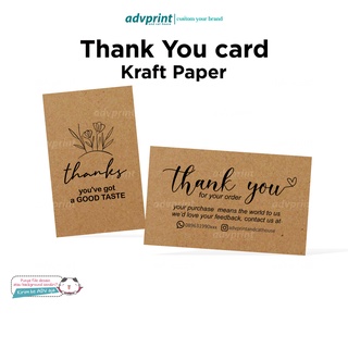 THANK YOU CARD KRAFT PAPER ◽ THANKS CARD ◽ KARTU UCAPAN TERIMA KASIH RUSTIC ◽ AESTHETIC