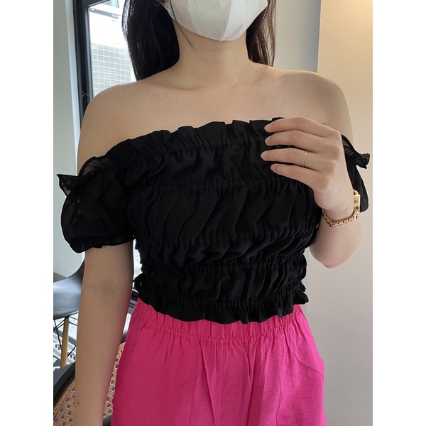 Kendall Top off shoulder korea croptop Tank Top Atasan Wanita