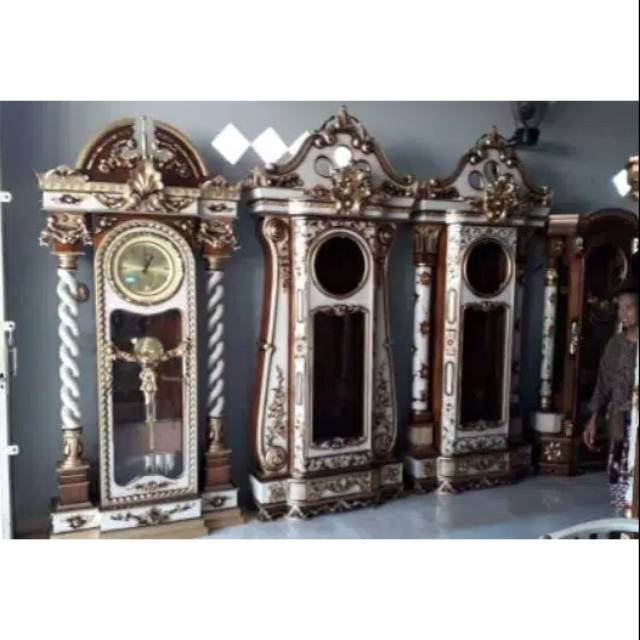 Lemari Jam Hias Bagong Kayu Jati