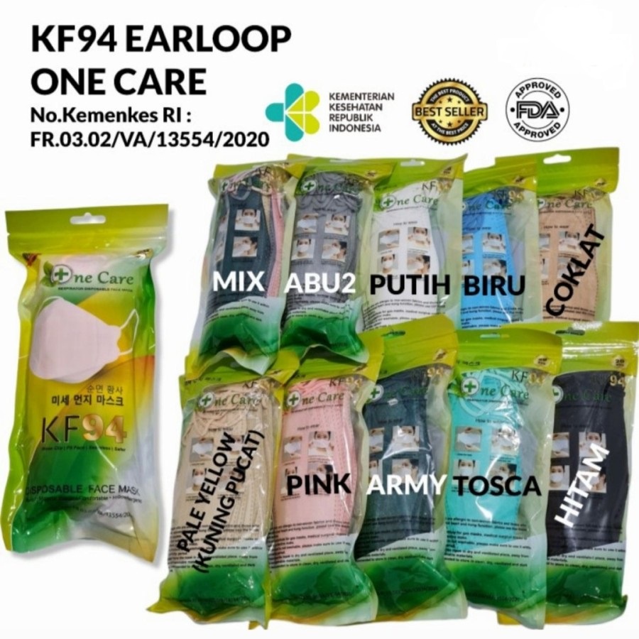 Masker KF94 3D Evo 3Ply Varian MIX Embos isi 20pc Sachet Pack Premium