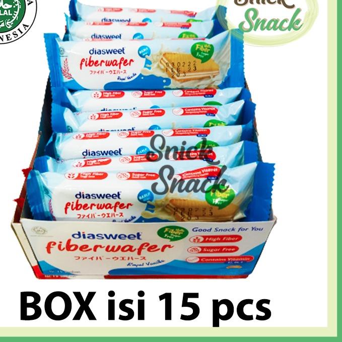 

Pasti Update ✤ Wafer Sugar Free Snack Diabetes Diasweet Fiber wafer Box isi 15 pcs Rendah Kalori Kaya Serat Fibre Rasa Vanilla Coklat~