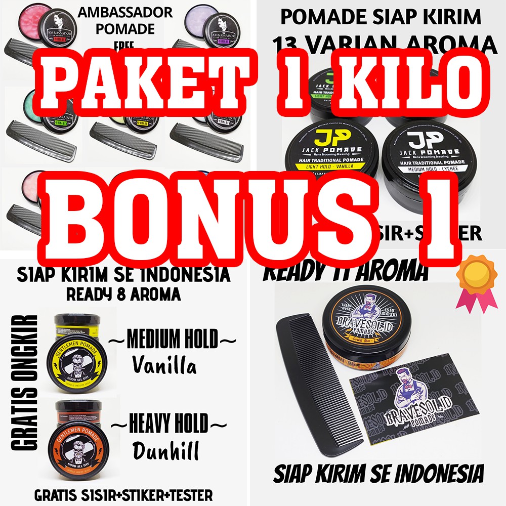 PAKET POMADE OILBASED 1 KILO BONUS 1 GROSIR MURAH
