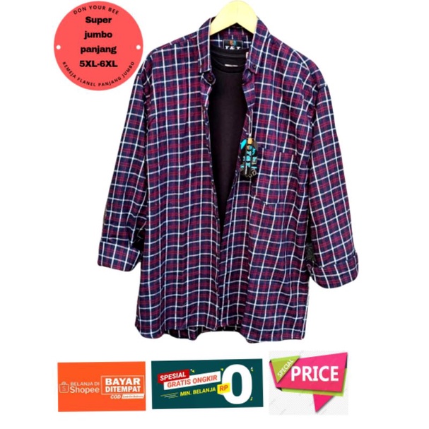 kemeja flanel jumbo pria 5XL 6XL lengan panjang - kemeja big size pria motif kotak terbaru 2021 - kemeja flanel super jumbo lengan panjang pria  distro import murah