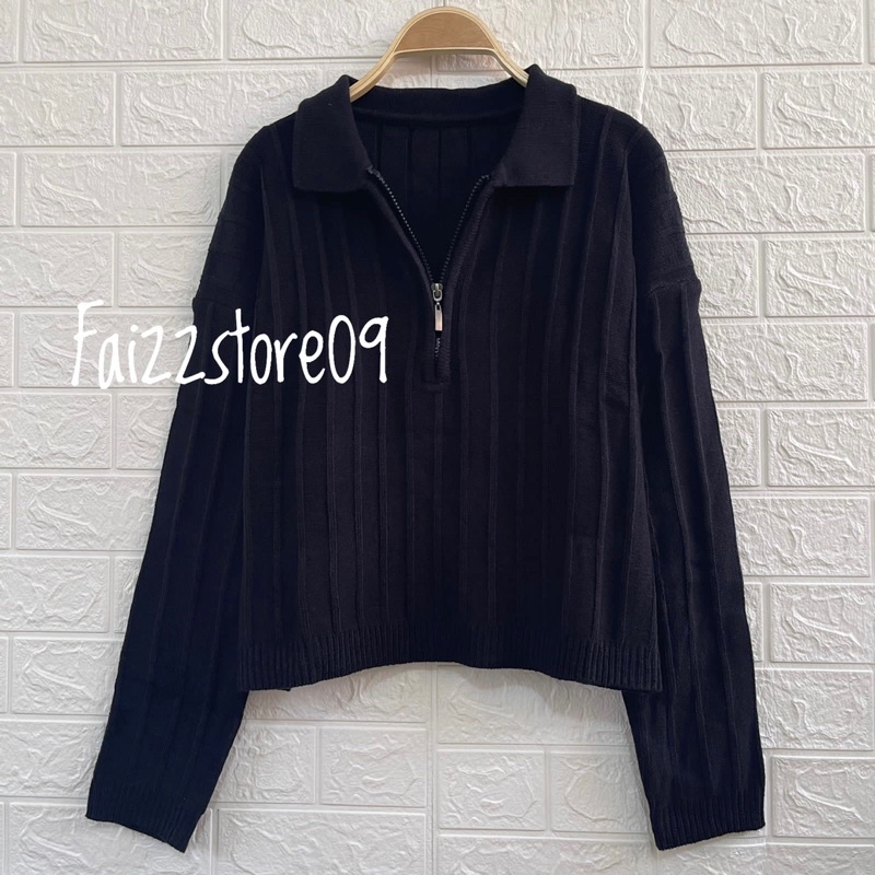 MIKI KNIT CARDIGAN RAJUT RESLETING KERAH WANITA