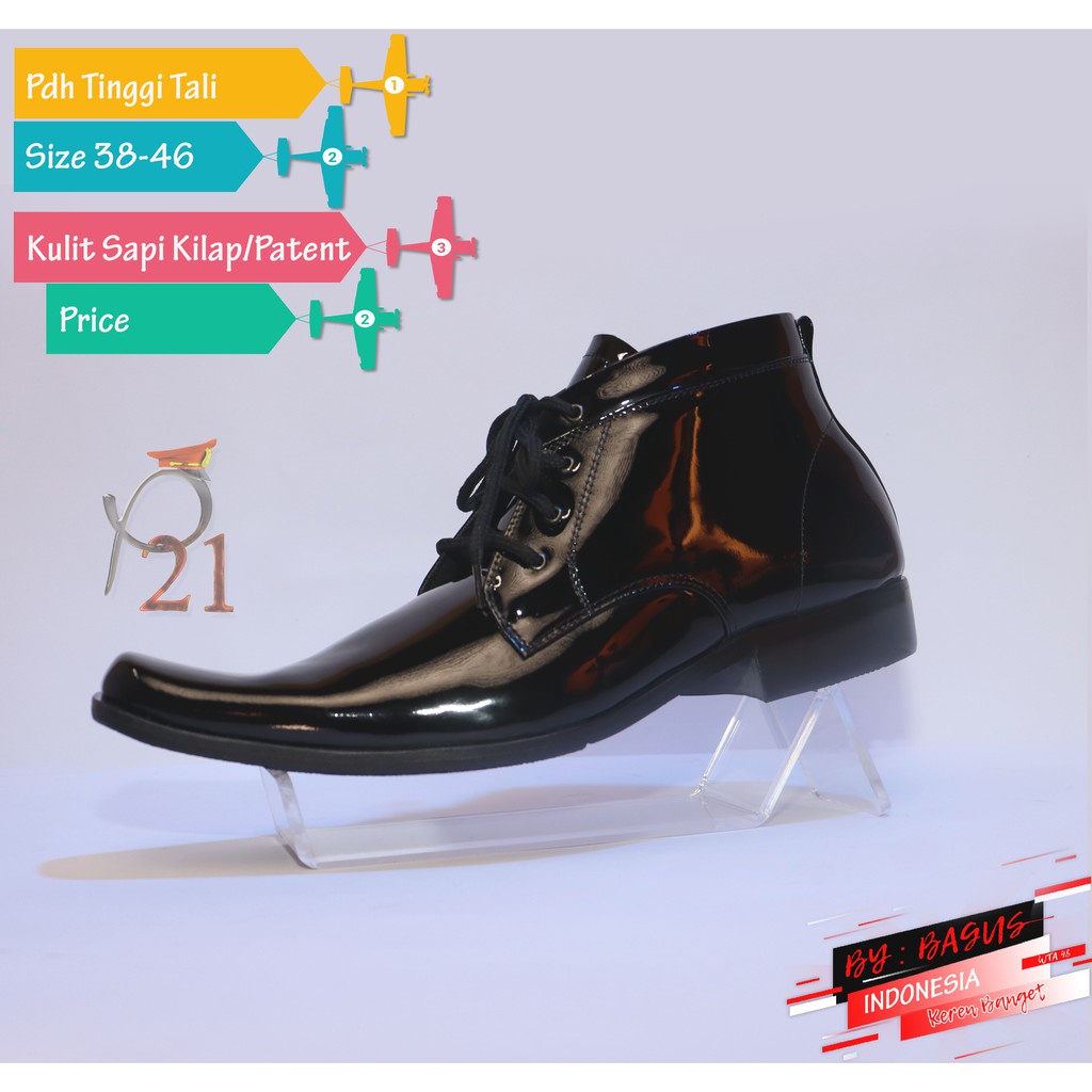 SEPATU PDH TALI /SEPATU PRIA/ SEPATU POLRI / MERK P21