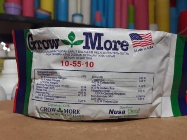 Pupuk Bunga dan Buah Growmore / Grow More 10-55-10 100gr pupuk NPK